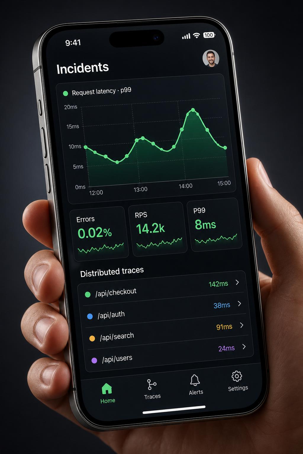 Axiom mobile companion app on a smartphone